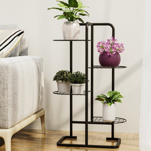 Virágállvány Pedersöre 83x52x25cm fekete [en.casa] - premiumXL