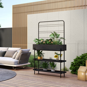 Kültéri növénytartó Aalsmeer fém 154x96x24 cm fekete [casa.pro] - premiumXL