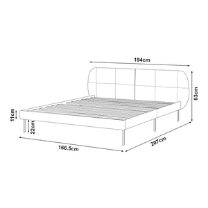 Kárpitozott ágy Porvoo matraccal [en.casa]