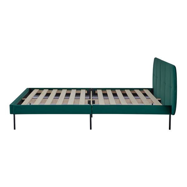 Kárpitozott ágy Porvoo matraccal [en.casa]