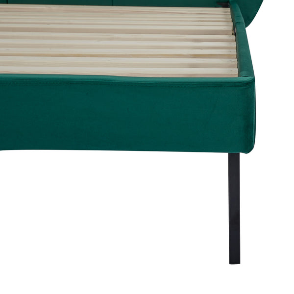 Kárpitozott ágy Porvoo matraccal [en.casa]