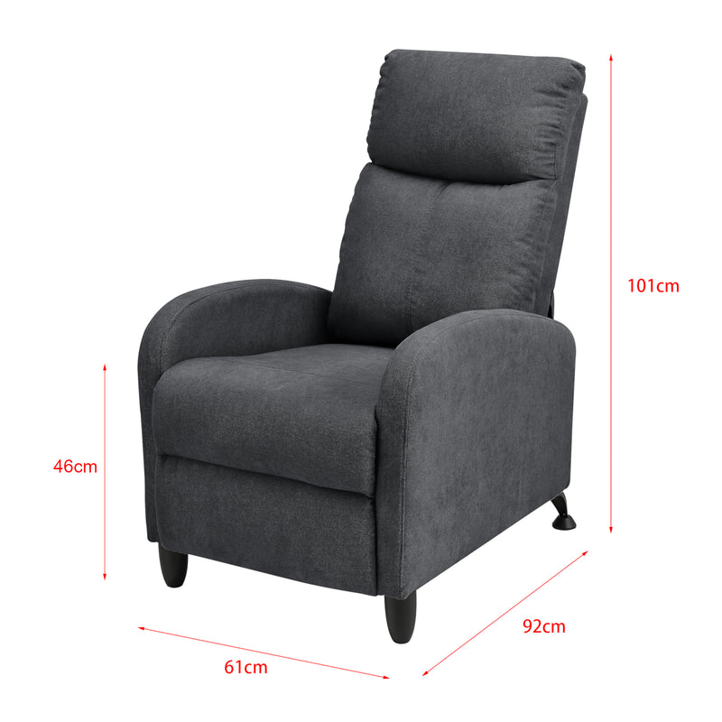 Méretrajz Relax fotel TV fotel kárpitozott fotel dönthető háttámlával fekvőfotel műbőr vagy textil kivitelben, több színben [en.casa]® 