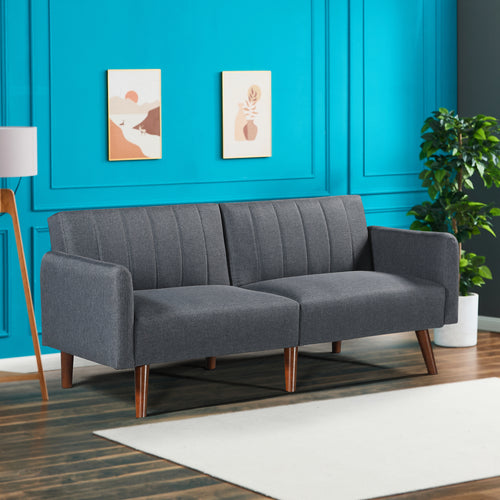 Malå kanapéágy fekvőfunkcióval 175x70x72 cm Szürke [en.casa] - premiumXL