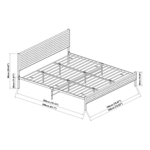 Fém ágy Linköping szögletes fejrésszel [en.casa]