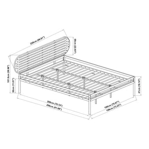 Fém ágy Linköping ovális fejrésszel [en.casa]