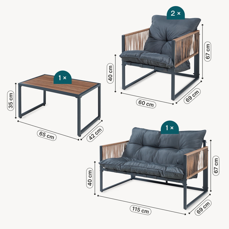 Méretrajz Karg 4 részes lounge szett [casa.pro]