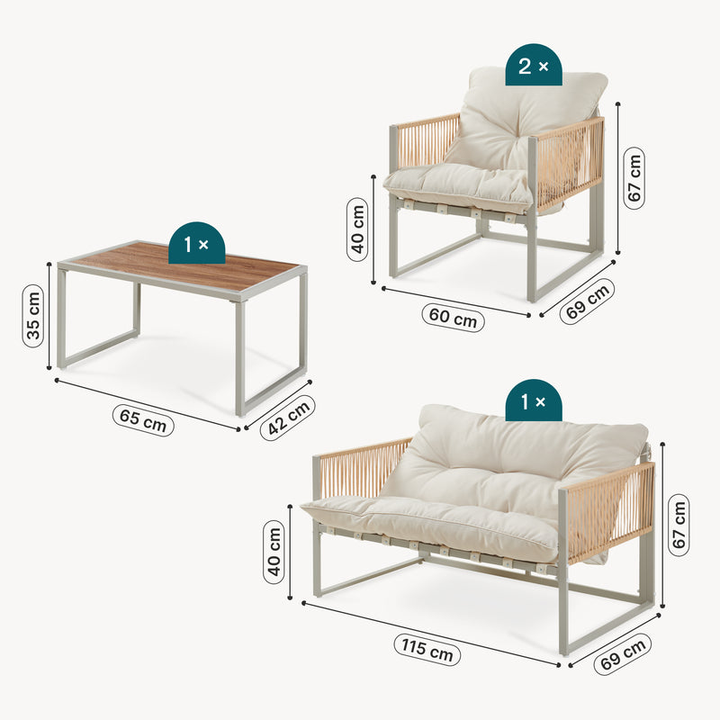 Méretrajz Karg 4 részes lounge szett [casa.pro]