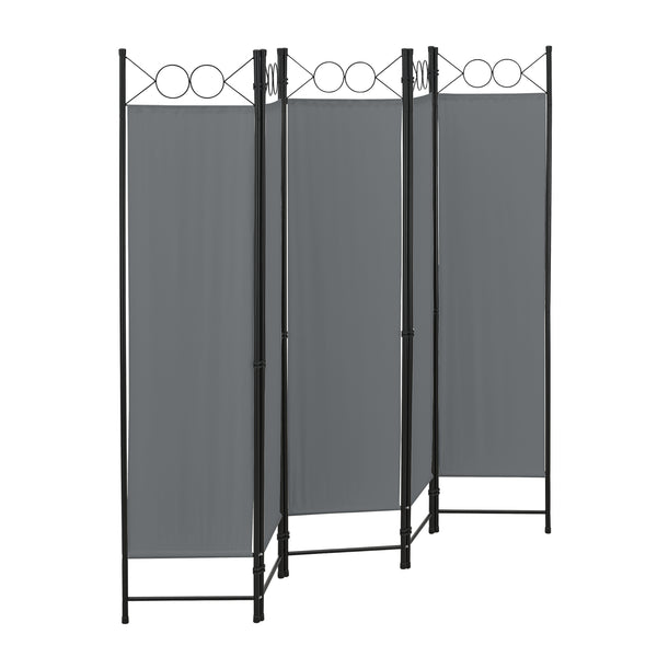 Paraván Saragossa 5-paneles acél/poliészter 171x200 cm összecsukható [en.casa]