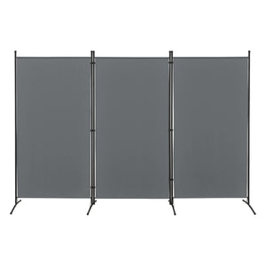 Paraván 3-paneles 176x260 cm acél/poliészter összecsukható [en.casa]