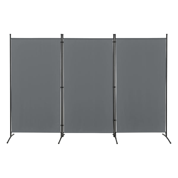 Paraván 3-paneles 176x260 cm acél/poliészter összecsukható [en.casa]