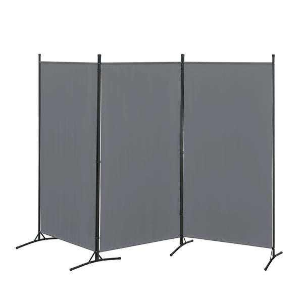 Paraván 3-paneles 176x260 cm acél/poliészter összecsukható [en.casa]
