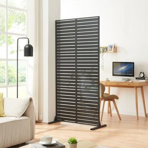 Beltéri válaszfal Trolu acél 200x100x50 cm fekete [casa.pro] - premiumXL