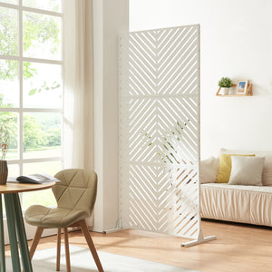 Beltéri válaszfal Kekan acél 200x100x50 cm fehér [casa.pro] - premiumXL