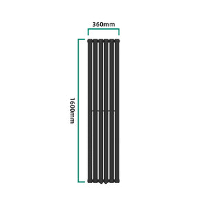 Kétrétegű design csőradiátor Nore fekete 160x36cm, 1198W [neu.haus]