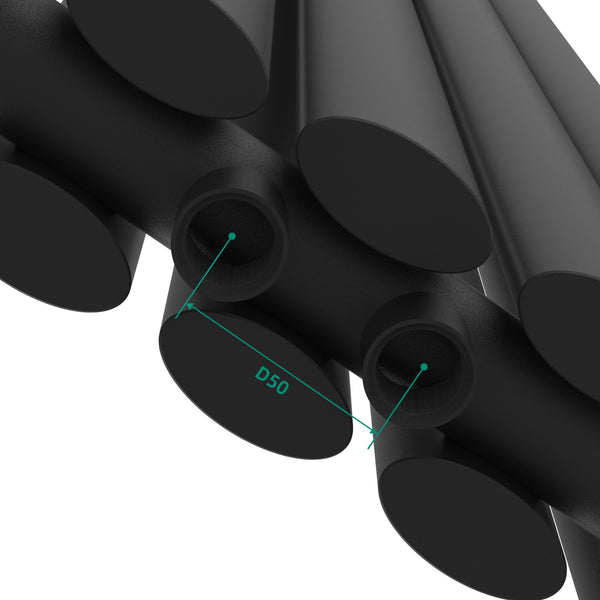 Kétrétegű design csőradiátor Nore fekete 180x30cm, 1122W [neu.haus]