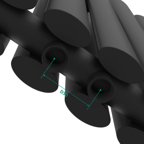 Kétrétegű design csőradiátor Nore fekete 60x60cm, 800W [neu.haus]