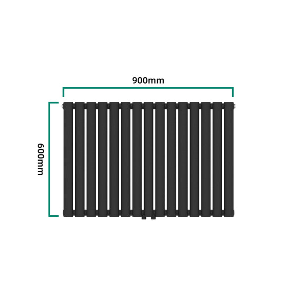 Kétrétegű design csőradiátor Nore fekete 60x90cm, 1180W [neu.haus]