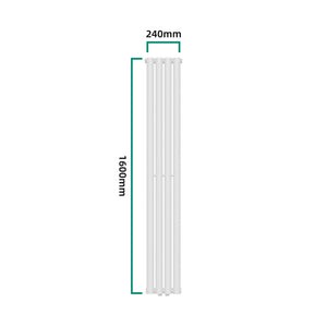 Egyrétegű design csőradiátor Nore fehér 160x24cm, 438W [neu.haus]