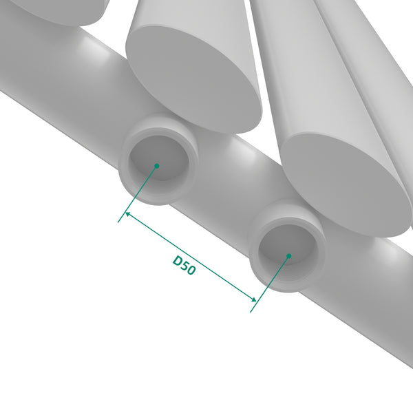 Egyrétegű design csőradiátor Nore fehér 160x24cm, 438W [neu.haus]