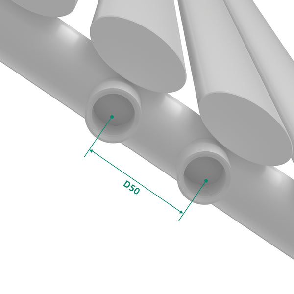 Egyrétegű design csőradiátor Nore fehér 180x24cm, 484W [neu.haus]