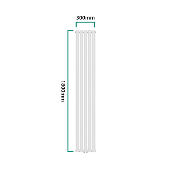 Kétrétegű design csőradiátor Nore fehér 180x30cm, 1122W [neu.haus]