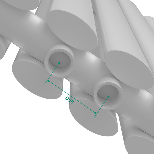 Kétrétegű design csőradiátor Nore fehér 60x60cm, 800W [neu.haus]