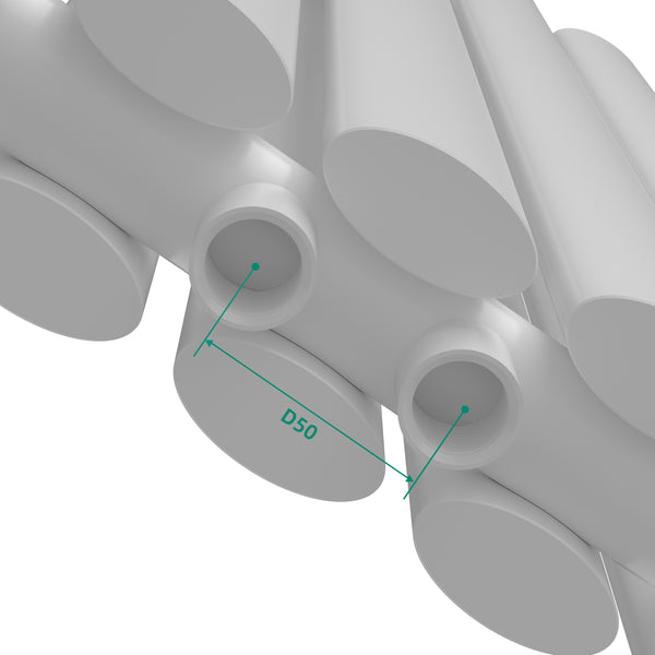 Kétrétegű design csőradiátor Nore fehér 60x90cm, 1180W [neu.haus]