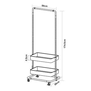 Gurulós ruhatartó állvány Kumad 175x58x36 cm [en.casa]