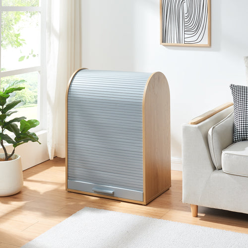 Redőnyös szekrény Kavlinge 80x60x40 cm bambusz/szürke [en.casa]