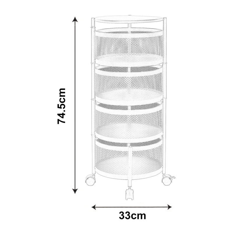 Méretrajz Gurulós tárolókocsi Steigen több színben és kivitelben [en.casa]