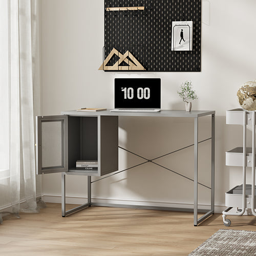 Íróasztal Sund acél 75x100x50 cm szürke [en.casa] - premiumXL