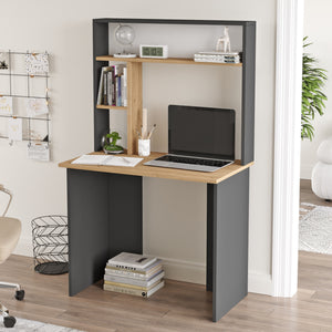 Íróasztal polccal Todi 149x90x52 cm [en.casa]