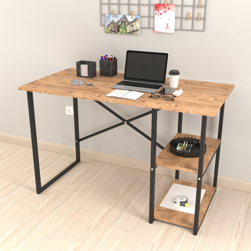 Íróasztal Nittedal polccal 120x60x75cm különböző színekben [en.casa] - premiumXL
