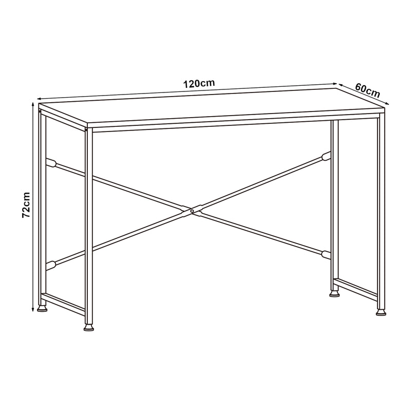 Méretrajz Íróasztal Roros 120 x 60 x 72 cm több színben [en.casa] 