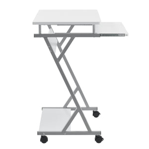 [en.casa]® Számítógépasztal gurulós munkaállomás 60 x 40 x 75 cm íróasztal görgőkkel