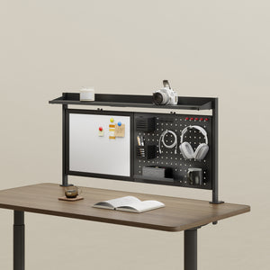 Asztallapra rögzíthető perforált rendszerezőtábla íróasztalhoz Virvik 117x73 cm acél [en.casa]