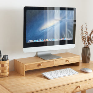 Monitor állvány Hallstahammar 56x18x9,5 cm bambusz [en.casa] - premiumXL