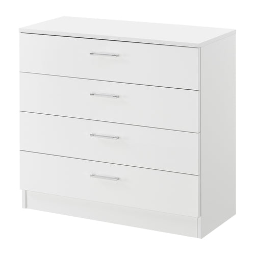 Komód Drammen 67 x 70 x 30 cm fiókos szekrény 4 fiókkal forgácslap fekete/fehér [en.casa]® 