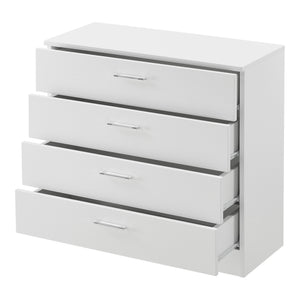 Komód Drammen 67 x 70 x 30 cm fiókos szekrény 4 fiókkal forgácslap fekete/fehér [en.casa]® 