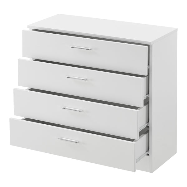 Komód Drammen 67 x 70 x 30 cm fiókos szekrény 4 fiókkal forgácslap fekete/fehér [en.casa]® 