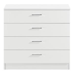 Komód Drammen 67 x 70 x 30 cm fiókos szekrény 4 fiókkal forgácslap fekete/fehér [en.casa]® 