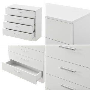 Komód Drammen 67 x 70 x 30 cm fiókos szekrény 4 fiókkal forgácslap fekete/fehér [en.casa]® 