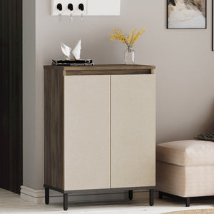 Lieksa cipősszekrény 3 polccal 85,5x60x35,5 cm szürke tölgy [en.casa]