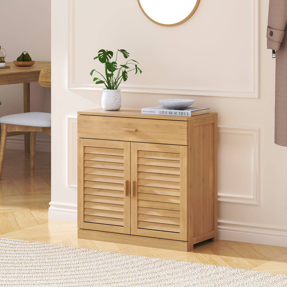 Cipőszekrény Aarela 67x66x34 cm bambusz [en.casa]