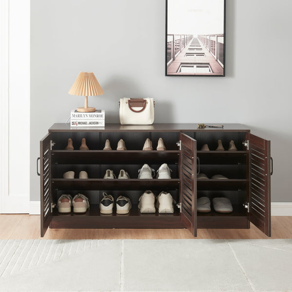 Cipősszekrény Løten 125x36x62 cm wenge színű [en.casa]