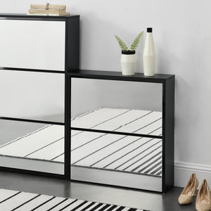 Cipősszekrény Vogar tükrös ajtóval [en.casa]