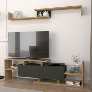 TV-szekrény falipolccal Liksefte 154x28x42 cm [en.casa]