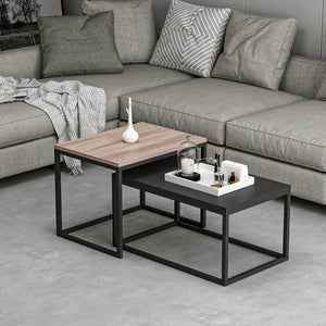 Dohányzóasztal szettben 2 db-os különböző méretű Aabenraa különböző színekben [en.casa] 