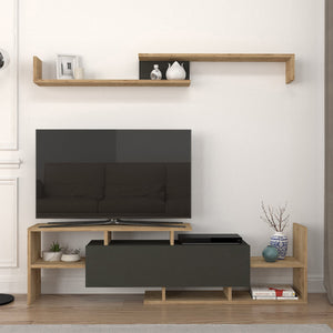 TV-szekrény falipolccal Liksefte 154x28x42 cm [en.casa]