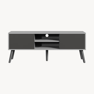 TV-állvány Eskilstuna 120x29,5x46,5 cm forgácslap tömör fa lábakkal [en.casa]